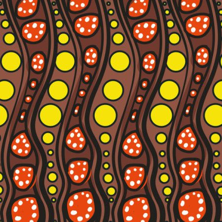 Earthy Aboriginal-Inspired Pattern with Flowing Lines