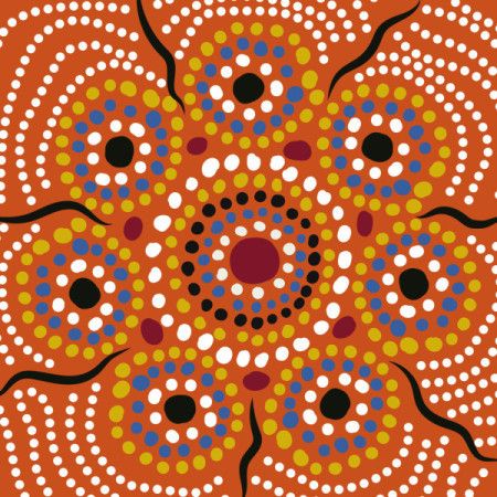 Dotted circles aboriginal artwork illustration