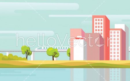 Urban landscape background with modern buildings 