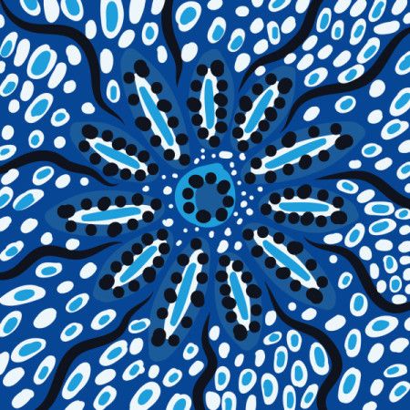 Flowing Blue Dreaming Aboriginal Design Illustration