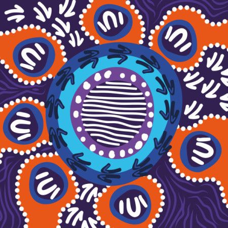 Vibrant Aboriginal Storytelling Art Illustration