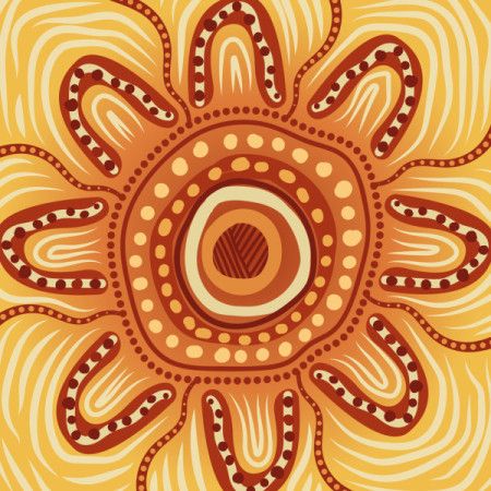 Aboriginal Sunburst Artwork Illustration