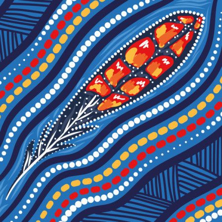 An Aboriginal-inspired design depicting a vibrant flower artwork