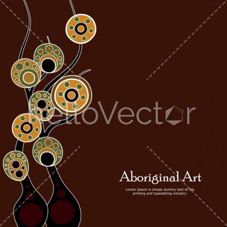 Aboriginal art vector banner with text.