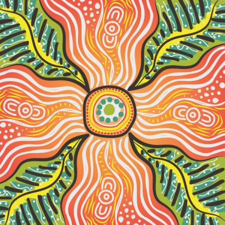 An Aboriginal-inspired artwork depicting radiance of the living land