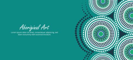 Aboriginal Art Banner Design With Circular Dot Pattern