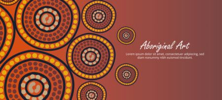 Warm Tones Aboriginal Art Banner Design With Text Option