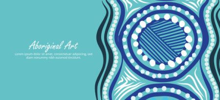 Vibrant Blue Aboriginal Art Banner Design