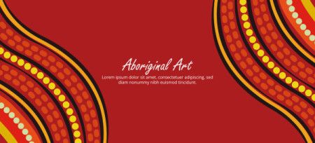 Red Aboriginal-themed decorative design with option to add custom text