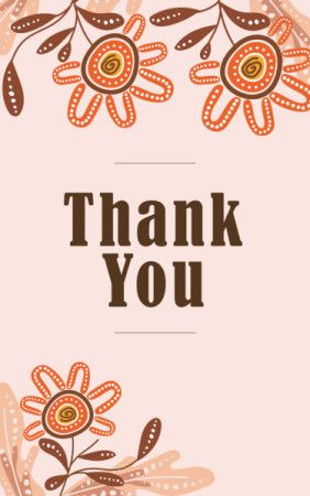 A floral thank-you card inspired by Aboriginal art.