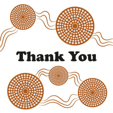 Thank You Card Template with Connected Circles of Aboriginal Design