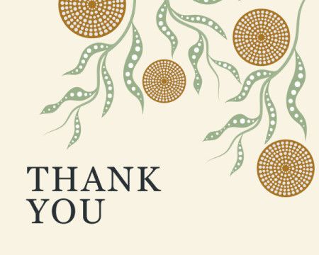 Thank You Card with Flowing Nature Dot Motifs