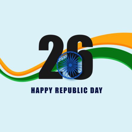 Happy Republic Day India Celebration with Ashoka Chakra and Flag Colors