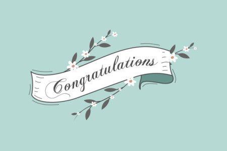 Congratulations Floral Ribbon Banner