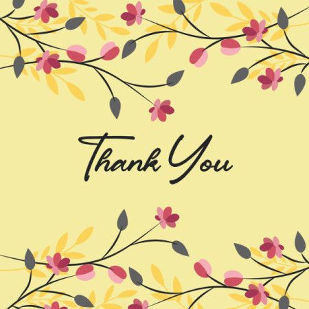 Elegant Floral Thank You Card Illustration