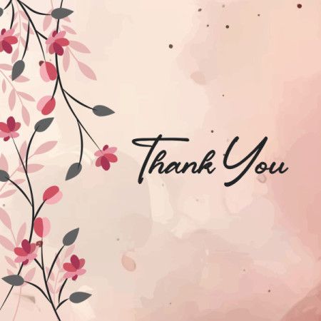 Soft Floral Thank You Card Template