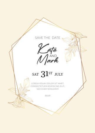 Modern Geometric Save the Date Wedding Card Design