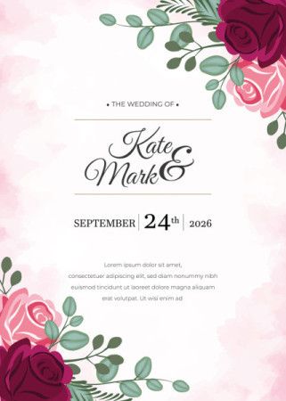 Elegant Floral Wedding Invitation Card Design