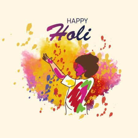 Happy Holi Color Splash Celebration Illustration