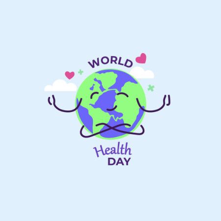 World Health Day Earth Meditation Illustration