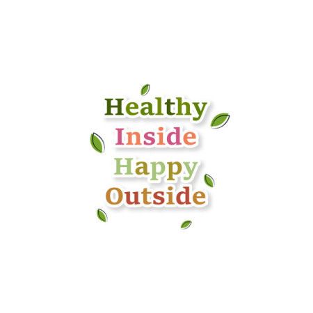 Healthy Inside Happy Outside Motivational Quote Sticker