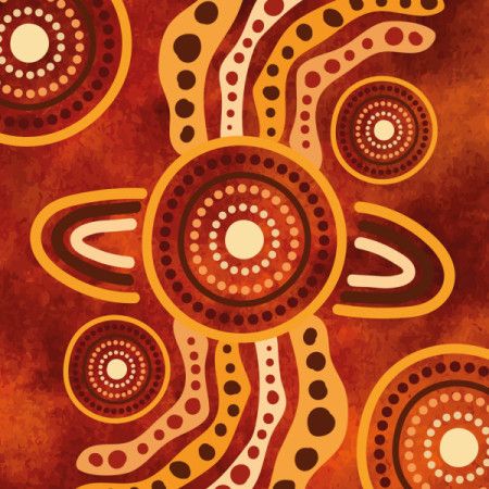 Earth Tone Traditional Aboriginal Artwork Illustration