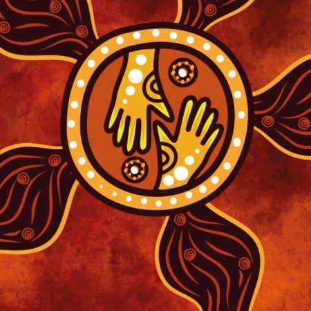 Aboriginal Unity Hands Symbol Artwork Illustration