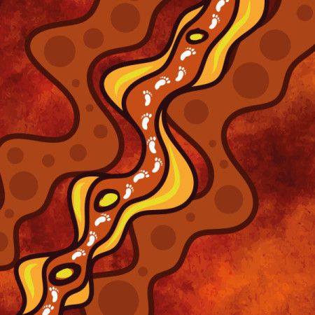 Aboriginal Desert Pathway Pattern Illustration
