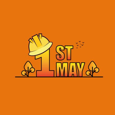 1st May Worker Helmet Illustration