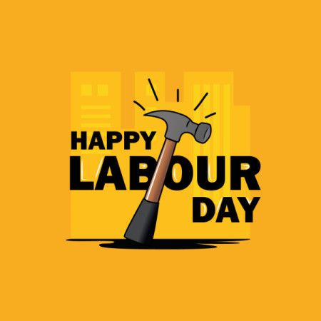 Happy Labour Day Hammer Graphic