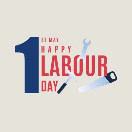 Labour Day Tools and Typography Design